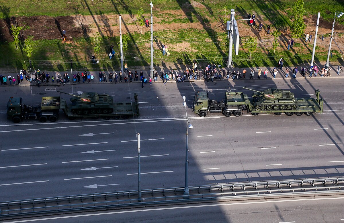 Колонны военной техники проехали по столичным улицам – Москва 24, 06.05.2016