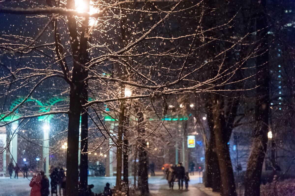 москва зима вечер