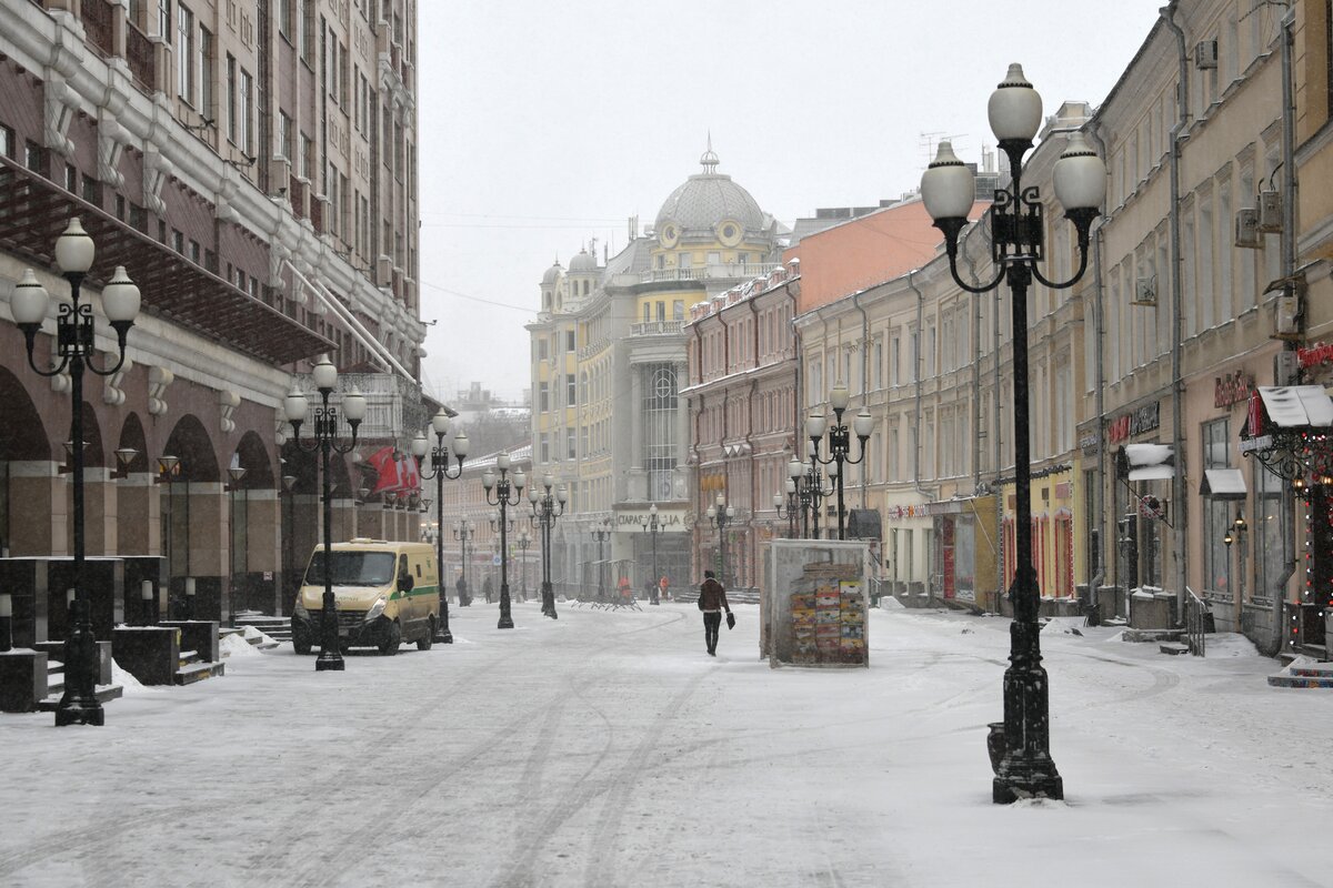 зимние улицы москвы на