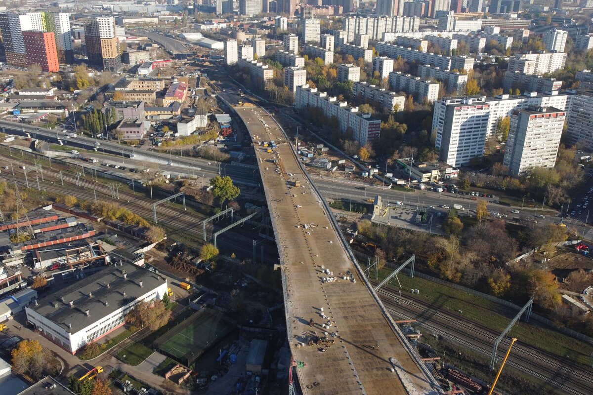 Эстакада Южного участка Московского скоростного диаметра