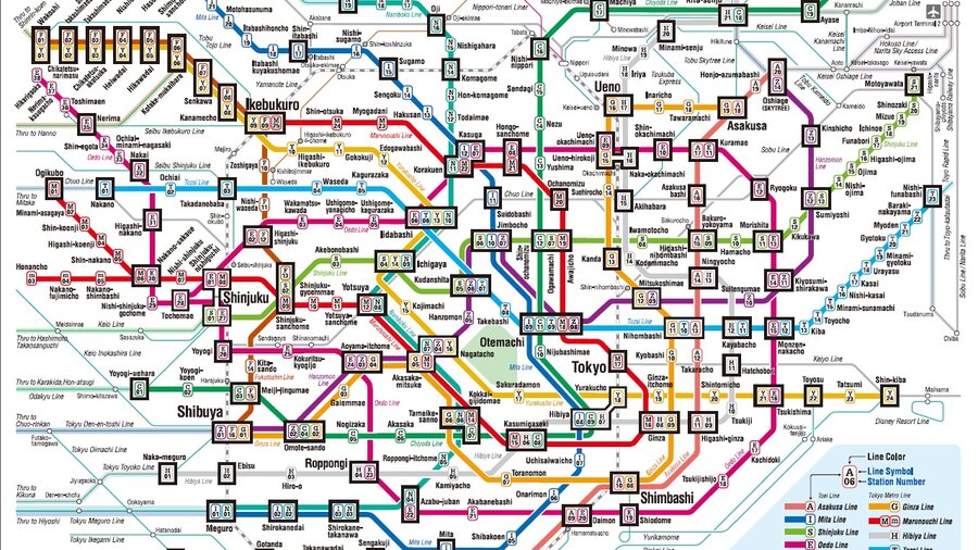 Самое большое метро в мире 2024. Метрополитен Токио схема. Схема метро Токио 2022. Метро Японии схема 2023. Схема метро Токио 2023.
