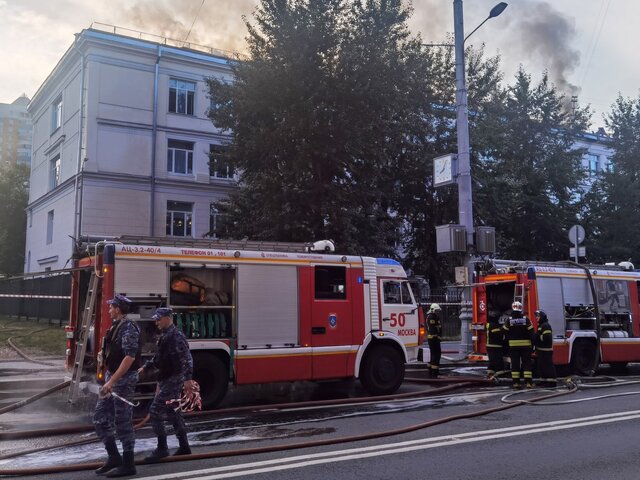 Пожар в здании на Пресненском Валу в Москве локализован