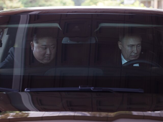 Путин в Пхеньяне проехался за рулем Aurus вместе с Ким Чен Ыном