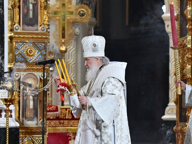 Патриарх Кирилл не смог прочитать проповедь после литургии из-за проблем с голосом