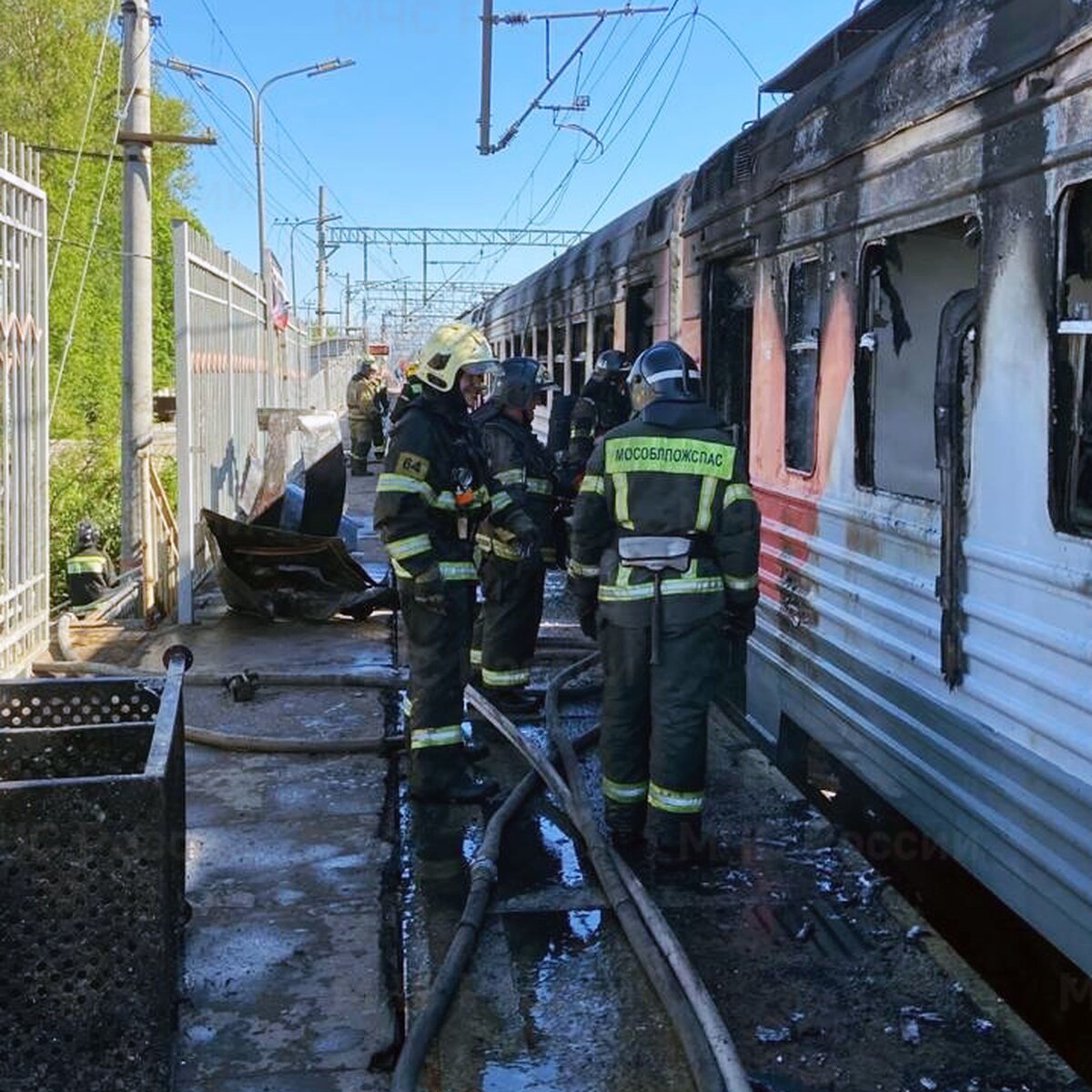 Спасатели ликвидировали пожар в электричке на станции Поварово – Москва 24,  22.05.2024