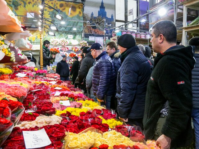 Москва онлайн покажет обстановку на цветочном рынке перед 8 Марта