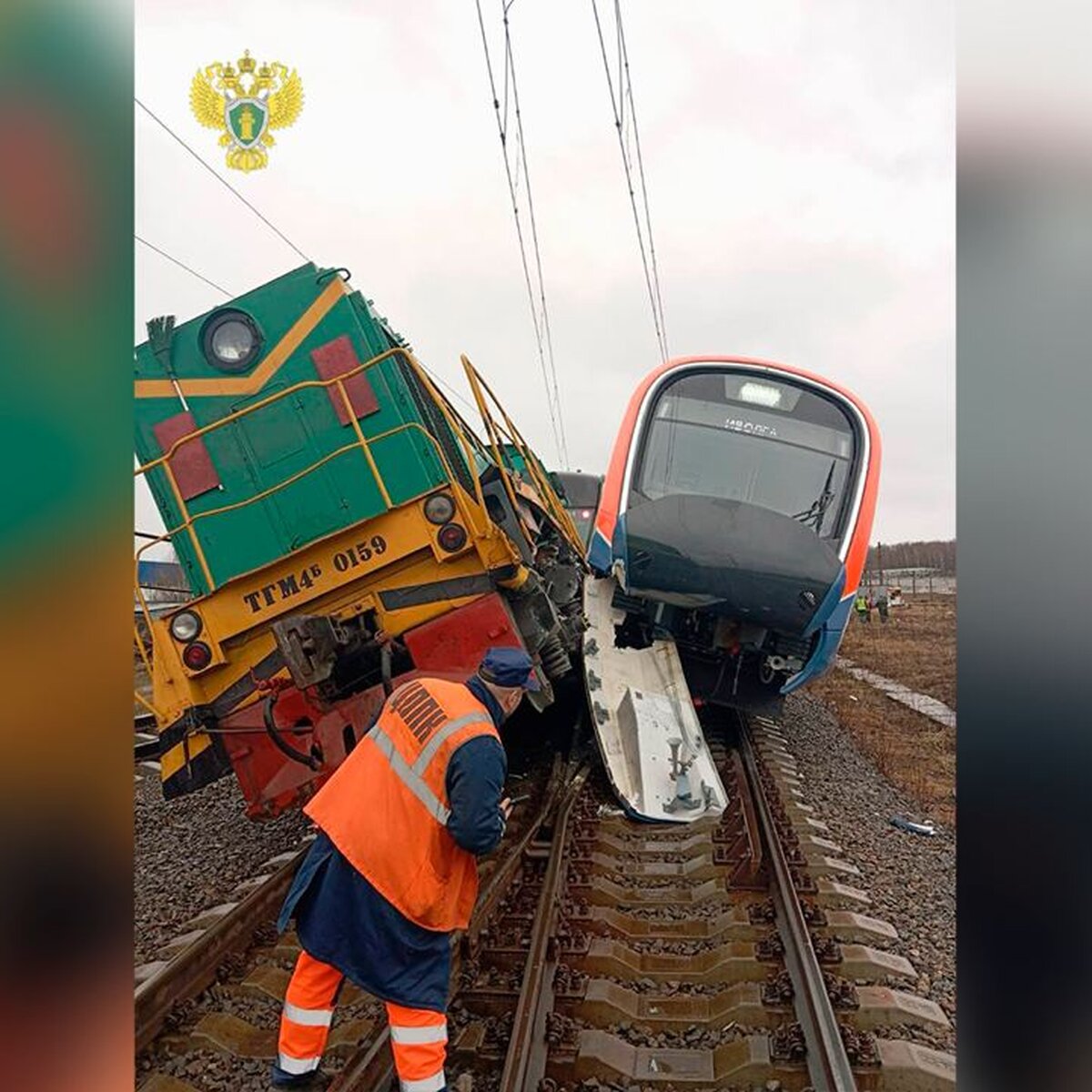 Электропоезд столкнулся с тепловозом в депо Нахабино – Москва 24, 04.04.2024