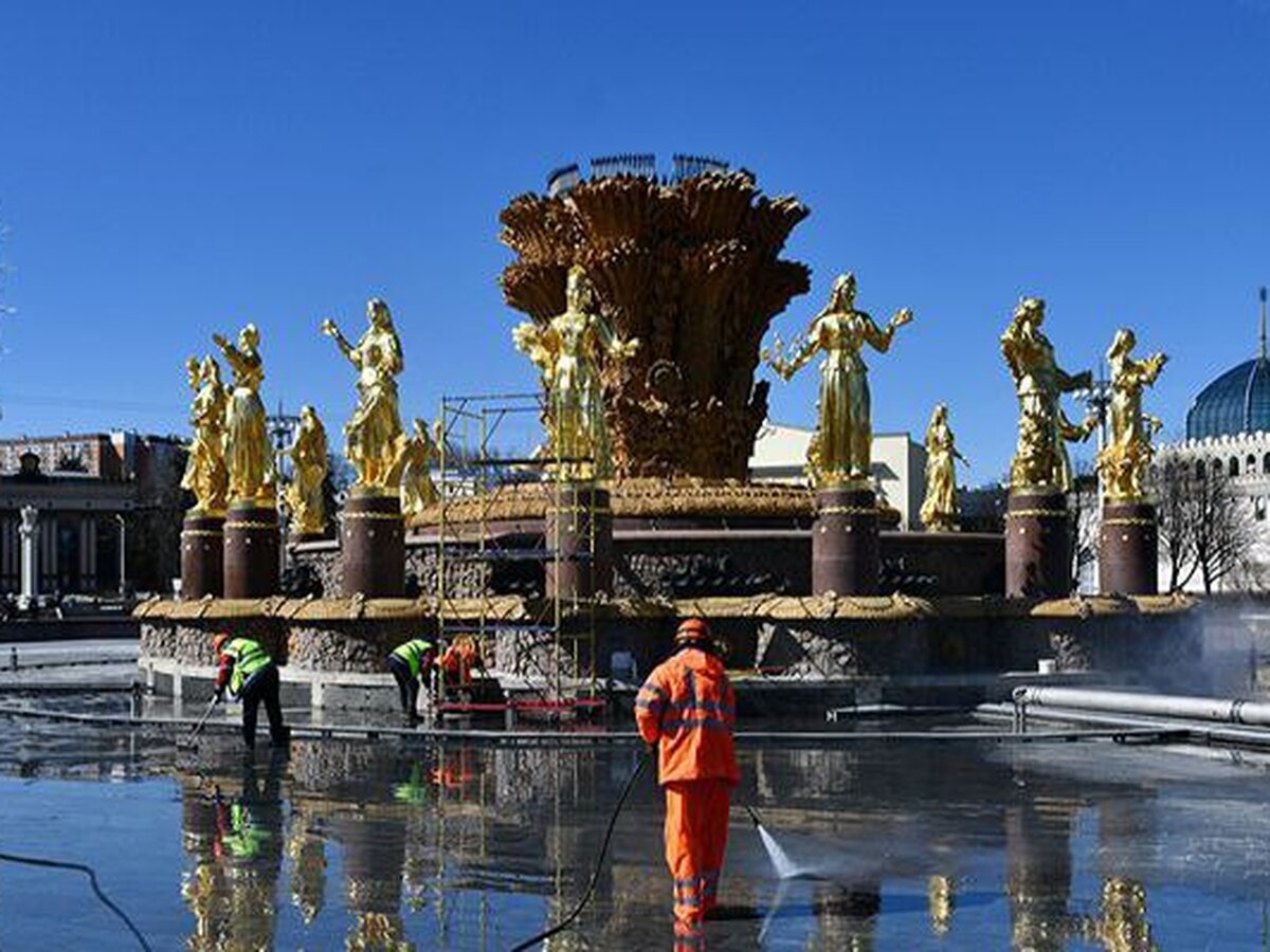 На ВДНХ началась подготовка фонтанов к открытию – Москва 24, 06.04.2024