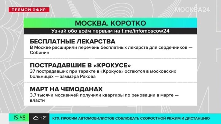 Новости часа: в Москве расширили перечень бесплатных лекарств для сердечников