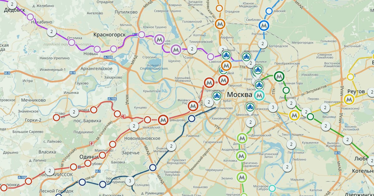 Московский транспорт интерактивная карта