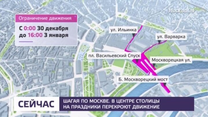 Перекрыты дороги в москве сейчас. Улица Варварка от Васильевского спуска.