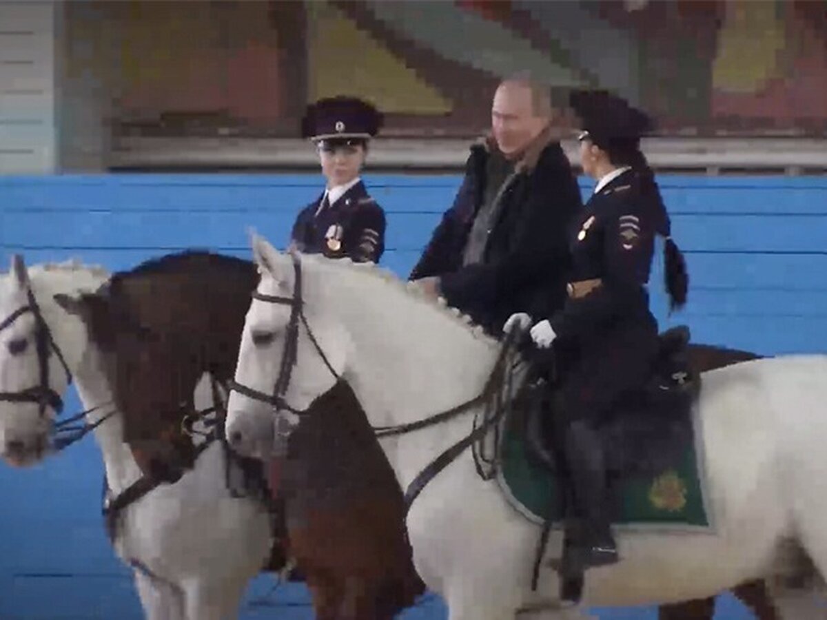 Путин прокатился верхом на лошади в гостях у кавалерийского батальона  полиции – Москва 24, 07.03.2019