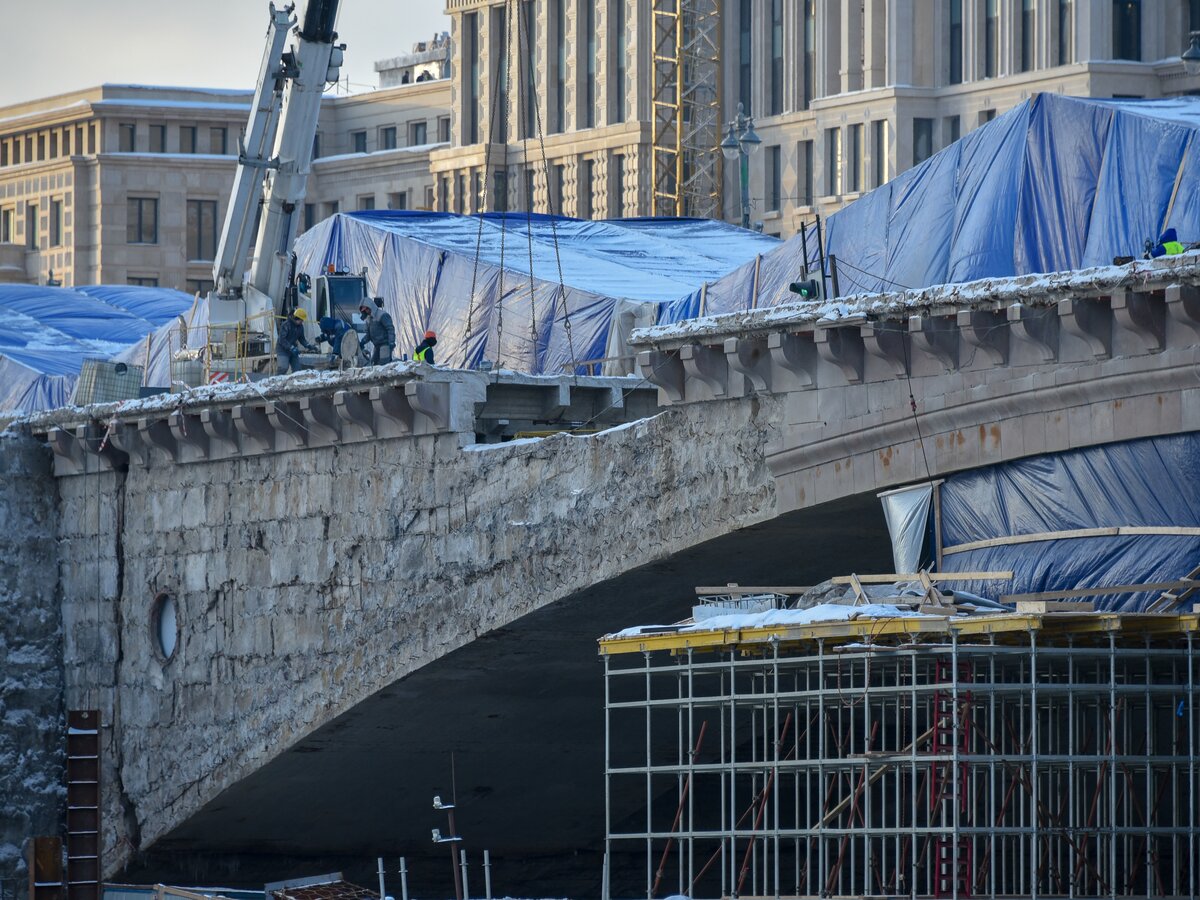 Строительство большого москворецкого моста