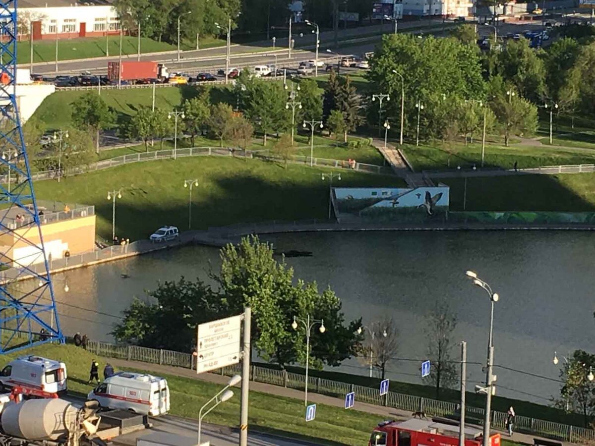 Автомобиль упал в Малый Чертановский пруд – Москва 24, 15.05.2020