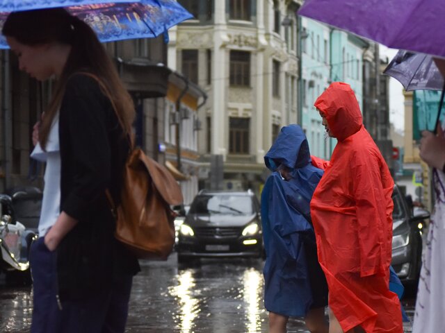 Дождь и порывистый ветер надвигаются на Москву