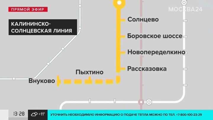 Солнцевская линия метро схема