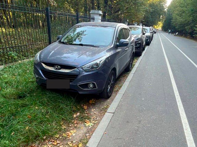 В Москве выявили более 2 тысяч случаев парковки на газонах у парков