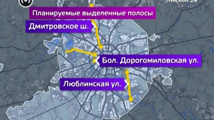 Карта выделенных полос в екатеринбурге