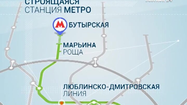 Схема метро москвы бутырская